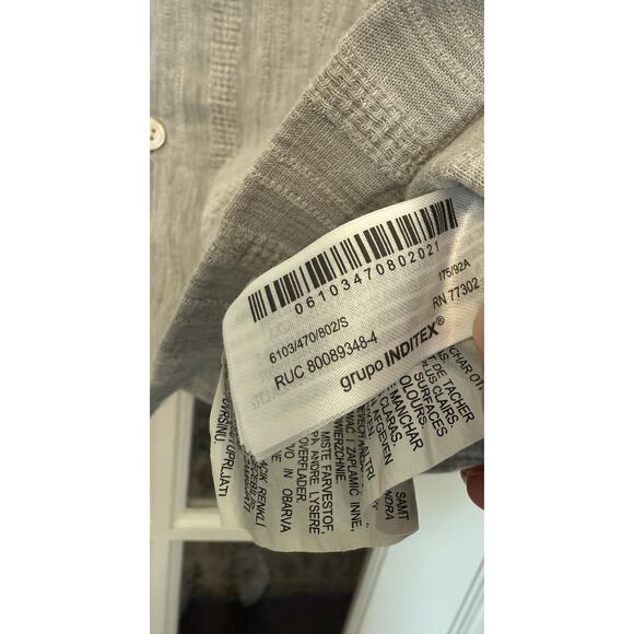 Zara men’s button down camp shirt 100% cotton Small - Picture 8 of 10